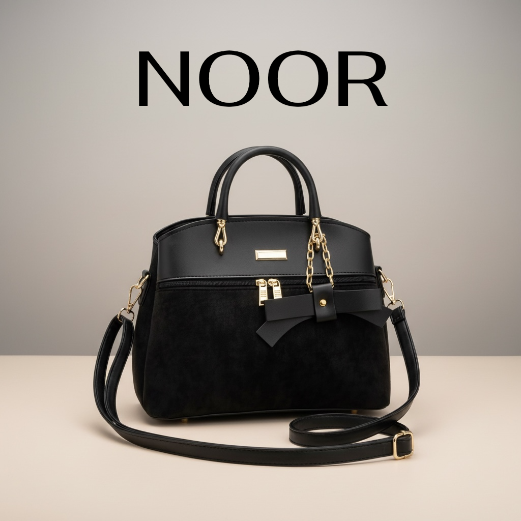 Noor Signature Black Luxe Handbag | Premium Women's Fashion Bag