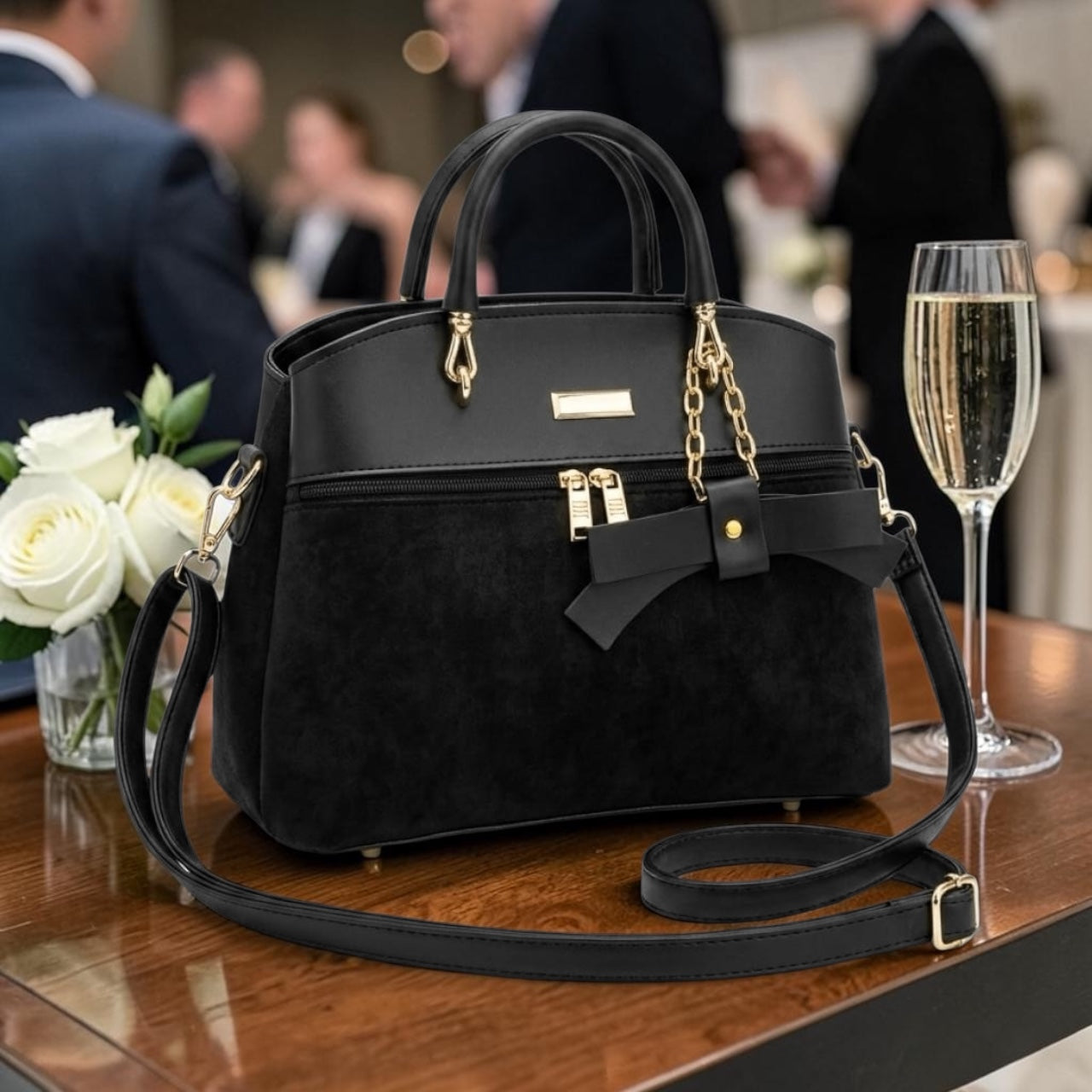 Noor Signature Black Luxe Handbag | Premium Women's Fashion Bag