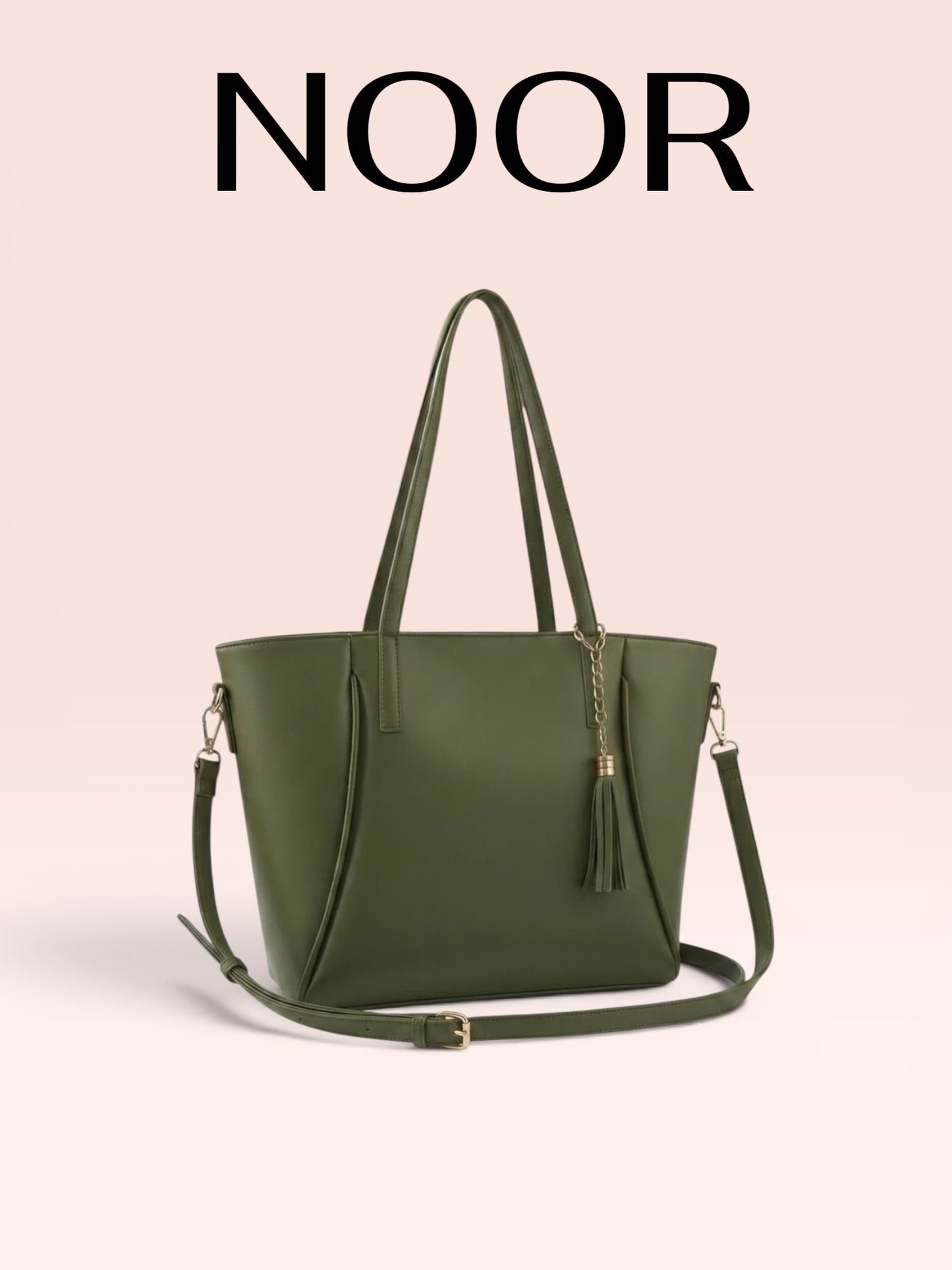 Noor Luxe Green Tote Bag | Elegant Women’s Everyday Handbag