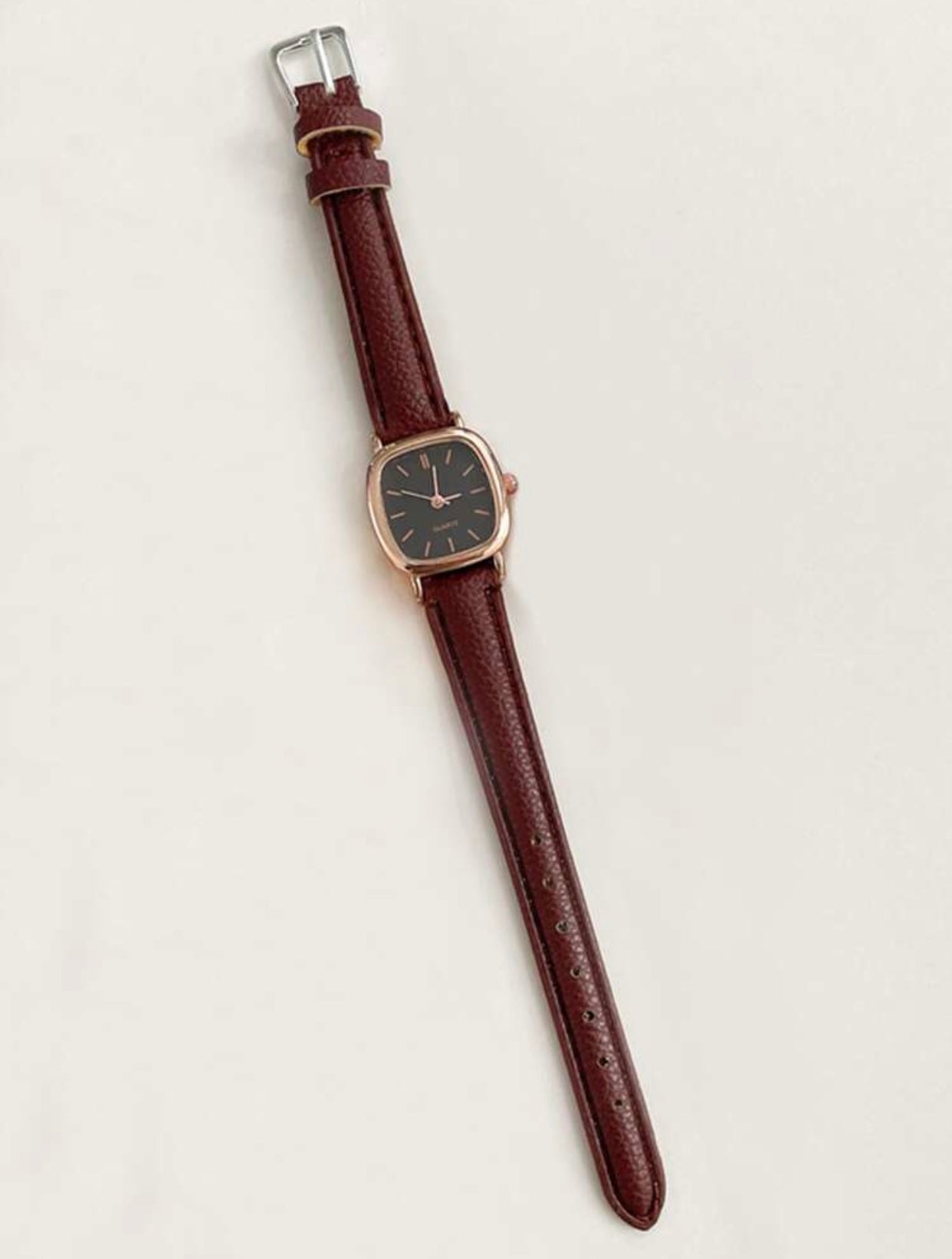 Classic Square Dial Leather Watch
