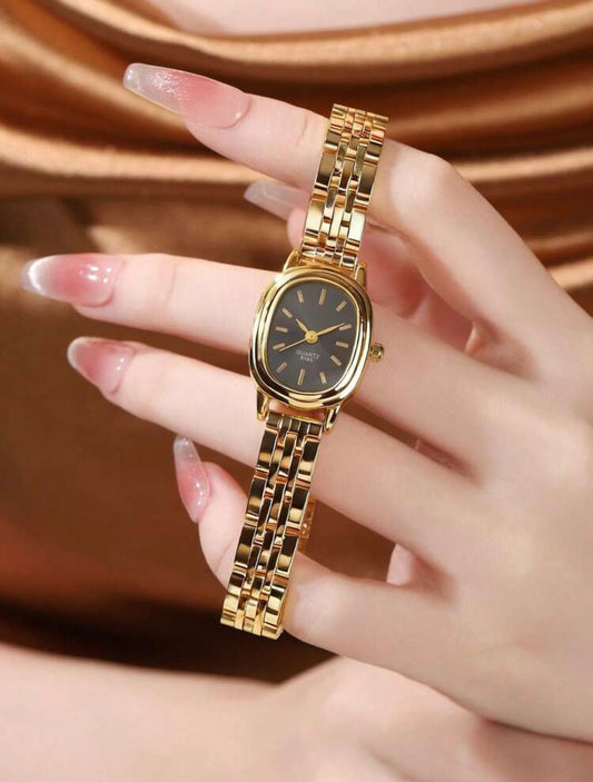 Elite Charm Gold Analog Watch | Luxury Women's Timepiece
