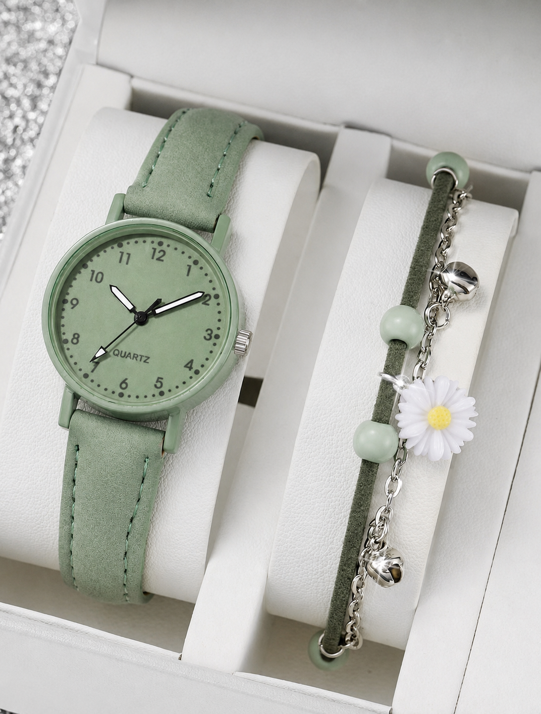 Sage Bloom Watch & Bracelet Gift Set
